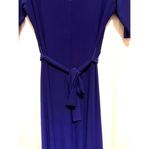 MSK Women's Midi Dress V Neck Blue Size M
